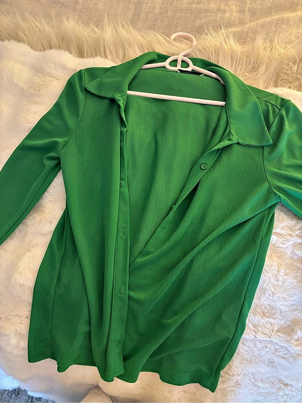 Zara Green Blouse Size Large Like New